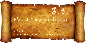 Böröndy Valéria névjegykártya
