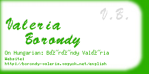 valeria borondy business card